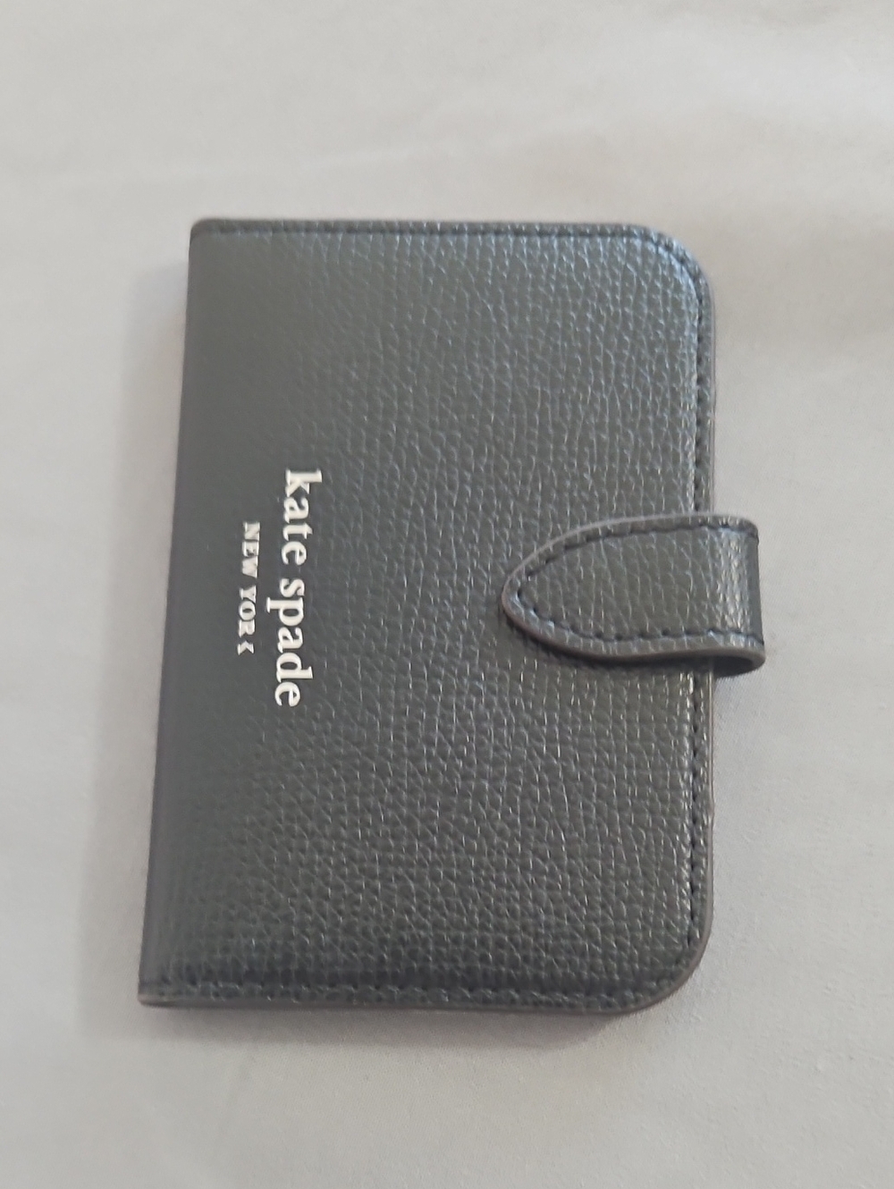 kate spade Black Textured Leather Phone Wallet Case with Snap